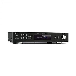 Auna AMP-9200, BT, amplificator stereo digital, 2x60W RMS, BT, 2x microfon, negru imagine