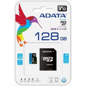 Card ADATA MicroSDXC Premier, 128GB, Clasa 10, V10, A1 + Adaptor SD imagine