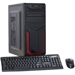 Calculator Sistem PC Interlink (Procesor Intel® Core™ i5-4570s (6M Cache, up to 3.60 GHz), Haswell, 8GB DDR3, 500GB HDD, DVD-RW, Cadou Tastatura + Mouse, Negru) imagine