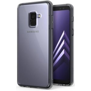Protectie Spate Ringke Smoke 8809583842517 pentru Samsung Galaxy A8 Plus 2018 (Negru Transparent) + Folie protectie ecran Ringke imagine