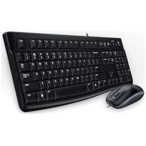 Kit Tastatura Logitech si Mouse MK120, USB, layout International (Negru) imagine