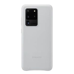 Protectie Spate Piele Samsung EF-VG988LSEGEU pentru Samsung Galaxy S20 Ultra (Argintiu) imagine
