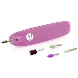 Trusa manichiura/pedichiura Daga SM 210 Pink. 5 capete de lucru, Lampa UV pentru uscare rapida, Sensor tactil, Led de precizie, Cutie de depozitare (Alb/Roz) imagine