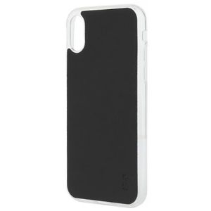 Protectie Spate Lemontti Silicon Vellur pentru Apple iPhone X (Negru) imagine