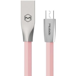 Cablu de date Mcdodo Zn-Link, MicroUSB, 2m, 2.4A max (Argintiu/Roz) imagine