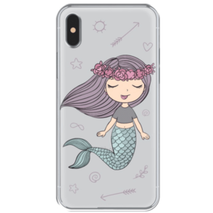 Protectie Spate Lemontti Art Little Mermaid LEMHSPXSLM pentru iPhone X (Multicolor) imagine