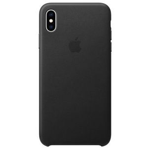 Capac protectie spate Apple Leather Case pentru iPhone XS Max Black imagine