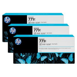 HP Pachet cu 3 cartuşe de cerneală DesignJet 771C Negru foto B6Y37A imagine