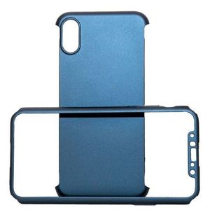 Protectie Spate Just Must Defense 360 iPhone X + Protectie Fata + Folie Protectie Display (Albastru) imagine