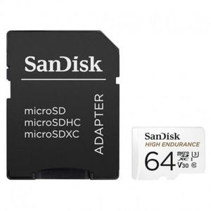 Card de memorie Sandisk High Endurance Video microSDHC, 64GB, Clasa 10, U3, Adaptor microSD imagine