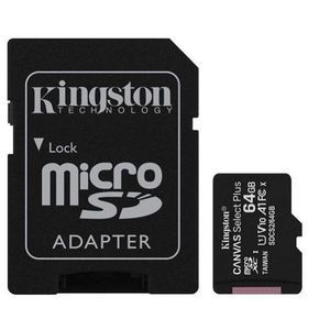 Card de memorie MicroSD Kingston Canvas Select Plus, 64GB, UHS-I, Class 10 + Adaptor SD imagine