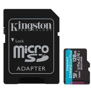 Card de memorie Kingston Canvas Go! Plus, MicroSDXC, 128GB, UHS-I, Class 10, U3, V30, A2 + Adaptor microSD imagine