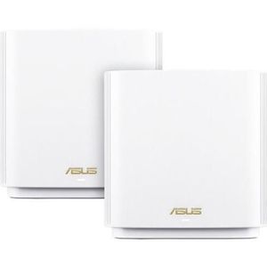 Router Wireless ASUS Mesh ZENwifi XT8, Gigabit, TriBand, WiFi 6, 6600 Mbps, 2 pack (Alb) imagine