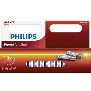 Baterii Philips Power Alkaline LR03P12W/10, AAA, 12 buc imagine