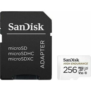 Card de memorie Sandisk High Endurance Video microSDHC, 256GB, Clasa 10, U3, Adaptor microSD imagine