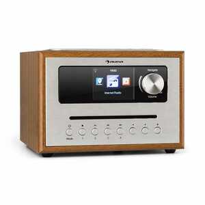Auna Silver Star CD Cube, radio, bluetooth, display HCC, lemn, maro imagine