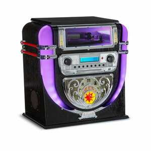 Auna Graceland Mini, Jukebox, CD prehrávač, prehrávač platní, DAB+/FM rádio, LED imagine