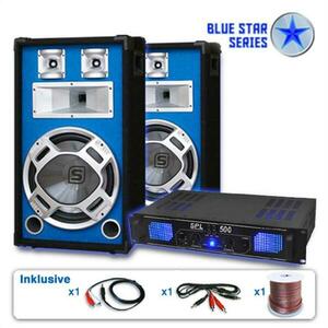 Electronic-Star Set Blue Star PA Seria "Basskick" 1600 W, 1 amplificator și 2 difuzoare imagine