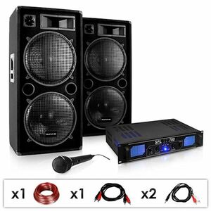 Electronic-Star SET PA DJ "DJ-26"- Amplificator PA Boxe Microfon 2000W imagine