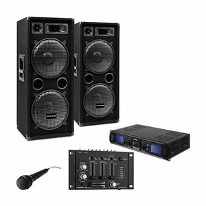 Electronic-Star SET PA DJ "DJ-27"- Amplificator Boxe PA 2000W USB SD MP3 imagine