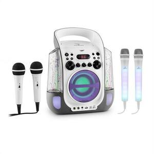 Auna Kara Liquida culoare gri + Set microfon Dazzl, dispozitiv karaoke, iluminare LED imagine