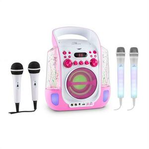 Auna Kara Liquida culoare roz + Set microfon Dazzl, dispozitiv karaoke, iluminare LED imagine