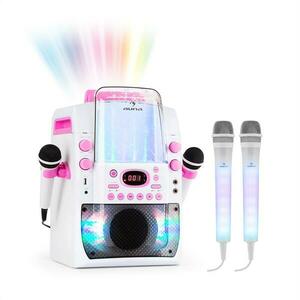 Auna Kara Liquida BT culoare roz + Set microfon Dazzl, dispozitiv karaoke, iluminare LED imagine