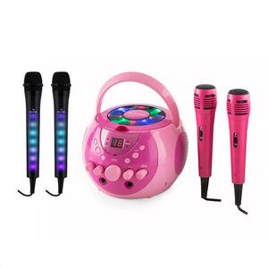 Auna SINGSING, roz + set de karaoke dazzl, microfon, lumini led imagine