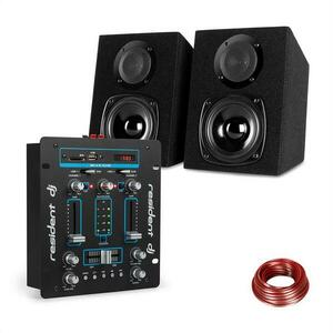 Resident DJ DJ-25, set de echipament, dj mixer + auna st-2000, difuzor, negru / albastru imagine
