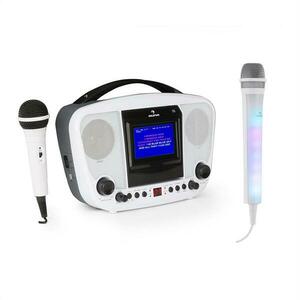 Auna KaraBanga, sistem karaoke, bluetooth + microfon Kara Dazzl, alb imagine