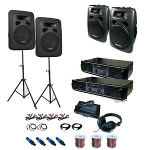Electronic-Star "Sidney" sistem audio PA Set 2x 4x cutii de amplificare imagine