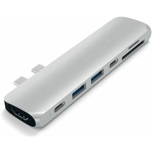 Hub Satechi Pro Type-C, HDMI 4K, 2 x USB 3.0, 2 x card SD, ThunderBolt (Argintiu) imagine