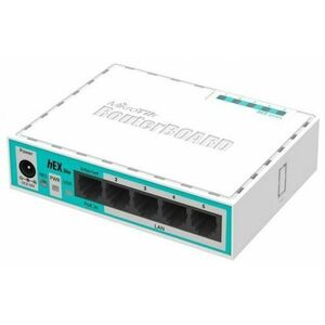 Router Ethernet MikroTik hEX lite RB750r2, 5 x 10/100 Mbps, PoE in imagine