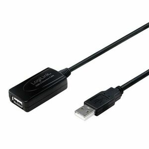 Cablu prelungitor activ USB LOGILINK UA0143, USB 2.0, 10m (Negru) imagine