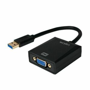 Adaptor LOGILINK UA0231, USB 3.0 - VGA , 10cm, Full HD/60Hz (Negru) imagine