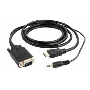 Cablu GEMBIRD A-HDMI-VGA-03-6, HDMI - VGA/Jack 3.5mm, 1.8m, Full HD/60Hz (Negru) imagine