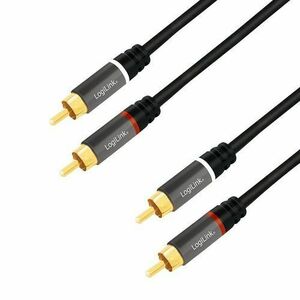 Cablu audio LOGILINK CA1206, 2 x RCA, 3m, conectori auriti (Negru) imagine