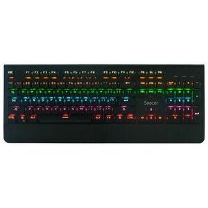 Tastatura Gaming Mecanica SPACER SPKB-MK-01, USB, iluminare RGB (Negru) imagine