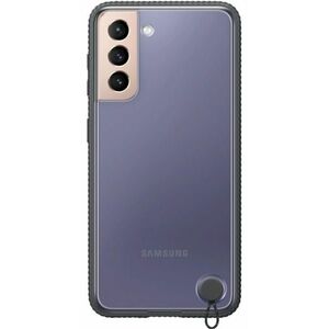 Protectie Spate Samsung Clear Protective Cover EF-GG991CBEGWW pentru Samsung Galaxy S21 (Transparent/Negru) imagine