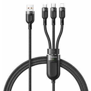 Cablu de date Mcdodo Super Fast Charging 3 in 1 CA-8790, Lightning / microUSB / USB Type-C, 1.2 m (Negru) imagine