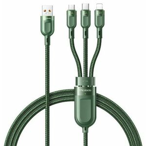 Cablu de date Mcdodo Super Fast Charging 3 in 1 CA-8791, Lightning / microUSB / USB Type-C, 1.2 m (Verde) imagine