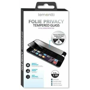 Folie Protectie Sticla Privacy Lemontti LFSPI13PMBK pentru Apple iPhone 13 Pro Max (Transparent/Negru) imagine