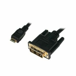 Cablu LOGILINK CHM004, Mini-HDMI - DVI-D SL, 2m, conectori auriti (Negru) imagine