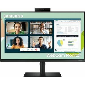 Monitor IPS LED Samsung 24inch LS24A400VEUXEN, Full HD (1920 x 1080), VGA, HDMI, DisplayPort, Camera Web, Boxe, Pivot, 75 Hz (Negru) imagine