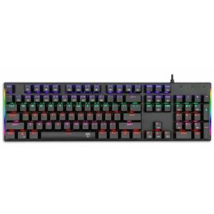 Tastatura gaming mecanica T-Dagger Naxos, iluminare rainbow (Negru) imagine