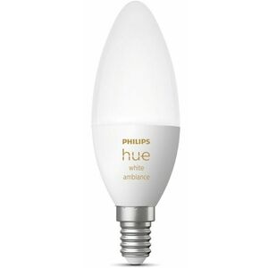 Bec LED inteligent Philips Hue B39, Bluetooth, Zigbee, E14, 4W (25W), 470 lm, lumina ambianta alba (2200-6500K) imagine
