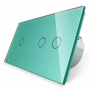 Intrerupator simplu + dublu cu touch Livolo din sticla (Verde) imagine