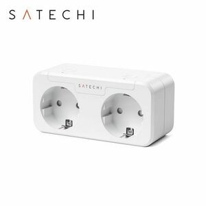 Priza inteligenta dubla Satechi, Compatibila cu Apple HomeKit, Monitorizare consum energie, Control din aplicatie (Alb) imagine
