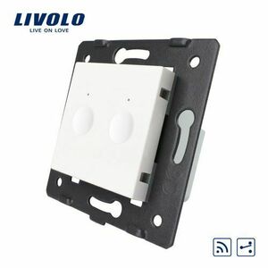 Modul intrerupator dublu cap scara / cruce wireless cu touch LIVOLO, Serie noua (Alb) imagine