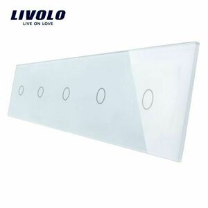 Panou 5 intrerupatoare simple cu touch Livolo din sticla (Alb) imagine
